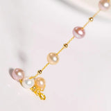 18k Yellow Gold Natural Colorful High Luster Pearl, Beaded Pearl Handmade Bracelets, Rose Pink Pearl Bracelets, Anniversary Gift Idea Etsy