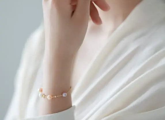 Purple Pearl Stands Bracelets - 18K Yellow Gold Etsy