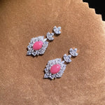3.08Carat Queen Conch Pearl & White Diamond Earrings, 18K White Gold Earrings, Strombus Gigas, Flamed Pink Pearl, SKU: 461 Etsy