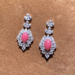 3.08Carat Queen Conch Pearl & White Diamond Earrings, 18K White Gold Earrings, Strombus Gigas, Flamed Pink Pearl, SKU: 461 Etsy