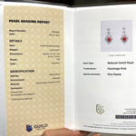 3.08Carat Queen Conch Pearl & White Diamond Earrings, 18K White Gold Earrings, Strombus Gigas, Flamed Pink Pearl, SKU: 461 Etsy