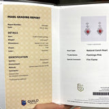 3.08Carat Queen Conch Pearl & White Diamond Earrings, 18K White Gold Earrings, Strombus Gigas, Flamed Pink Pearl, SKU: 461 Etsy