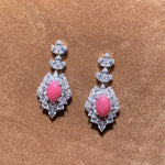 3.08Carat Queen Conch Pearl & White Diamond Earrings, 18K White Gold Earrings, Strombus Gigas, Flamed Pink Pearl, SKU: 461 Etsy