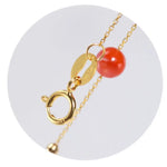 18K Yellow Gold Akoya Pearl & South Red Agate Necklace Etsy