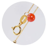 18K Yellow Gold Akoya Pearl & South Red Agate Necklace Etsy