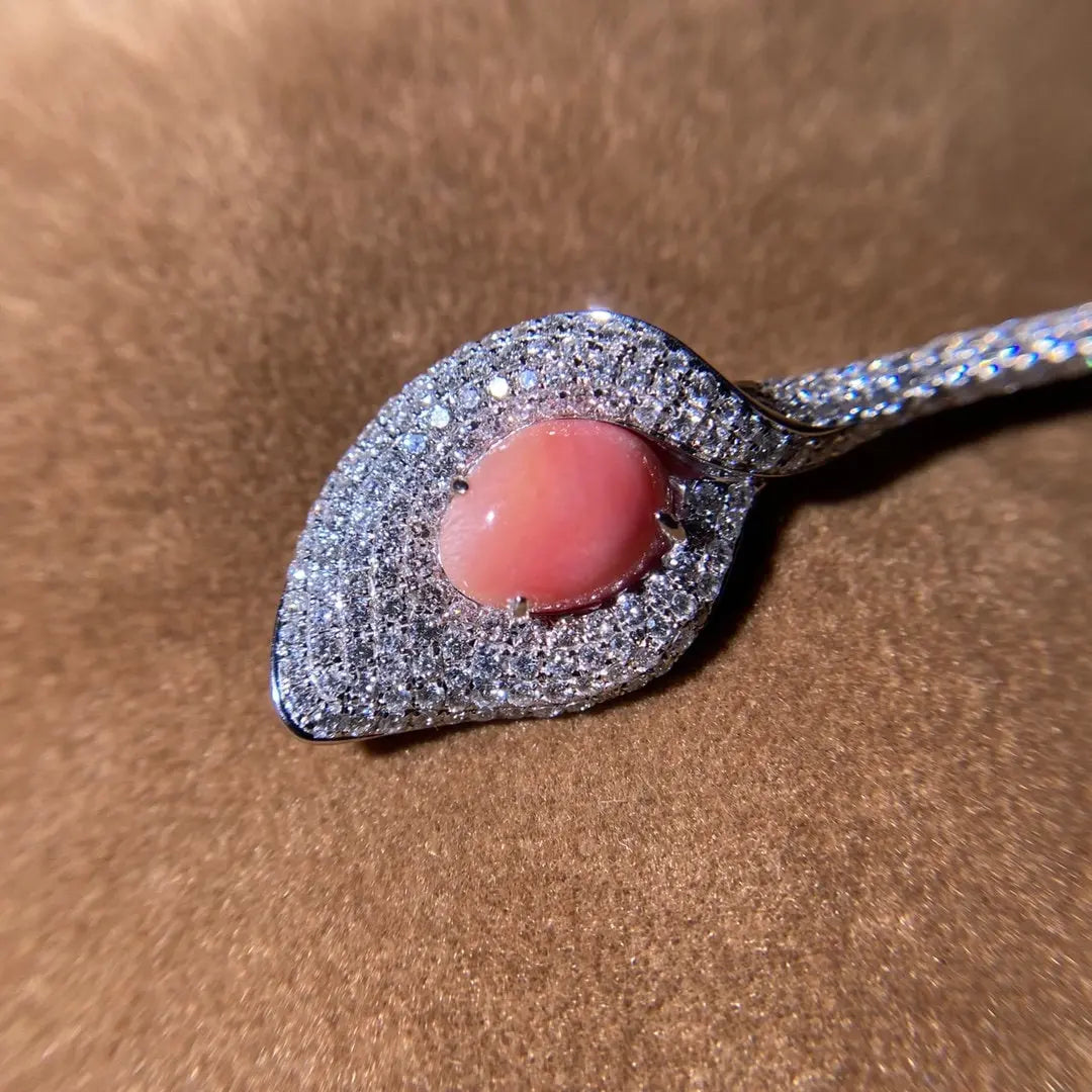 5.37Carat Queen Conch Pearl & White Diamond Brooch, Calla Lily Brooch 18K White Gold Flower Brooch, Strombus Gigas, Flamed Pink Pearl Etsy