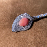 5.37Carat Queen Conch Pearl & White Diamond Brooch, Calla Lily Brooch 18K White Gold Flower Brooch, Strombus Gigas, Flamed Pink Pearl Etsy