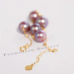 18k Yellow Gold 8.5mm Natural High Luster Purple Pearl, Beaded Pearl Handmade Bracelets, Rose Tone Pink Pearl Bracelets, Anniversary Gift Etsy