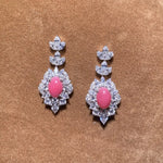 3.08Carat Queen Conch Pearl & White Diamond Earrings, 18K White Gold Earrings, Strombus Gigas, Flamed Pink Pearl, SKU: 461 Etsy