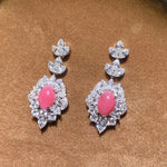 3.08Carat Queen Conch Pearl & White Diamond Earrings, 18K White Gold Earrings, Strombus Gigas, Flamed Pink Pearl, SKU: 461 Etsy