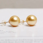5A+ Natural Golden South Sea Pearl Earrings, 18K Solid Champagne Gold Golden Pearl Earring, Gift for Her, Seawater Pearl, Anniversary Gift Etsy