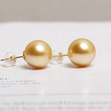 5A+ Natural Golden South Sea Pearl Earrings, 18K Solid Champagne Gold Golden Pearl Earring, Gift for Her, Seawater Pearl, Anniversary Gift Etsy