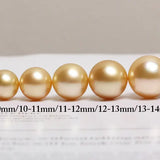 Superior Natural Golden South Sea Pearl 18K Solid Champagne Gold Golden Pearl Earring, Gift for Her, Seawater Pearl - LaCorserArtJewelry