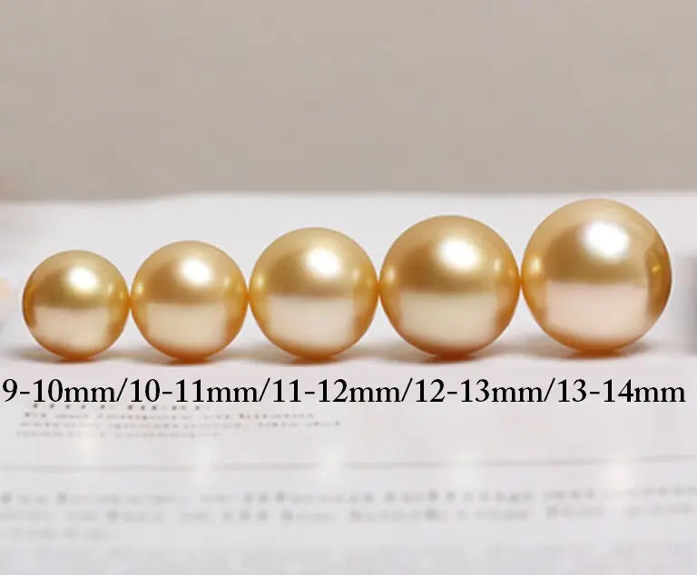 Superior Natural Golden South Sea Pearl 18K Solid Champagne Gold Golden Pearl Earring, Gift for Her, Seawater Pearl - LaCorserArtJewelry