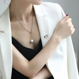 3A+ 14mm Freshwater Pearl Y-Necklace - Silver 925 Long Knitwear Necklace Etsy