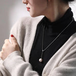 3A+ 14mm Freshwater Pearl Y-Necklace - Silver 925 Long Knitwear Necklace Etsy