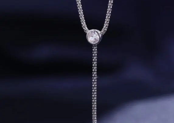 14mm Natural High Luster Pearl Y-Necklace, Silver 925 White Pearl Handmade Long Necklace, Knitwear Necklace, Anniversary Gift Idea for Her Etsy