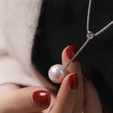 3A+ 14mm Freshwater Pearl Y-Necklace - Silver 925 Long Knitwear Necklace Etsy