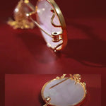 Oriental Art Natural White Pearl Brooch, 18k Gold Plated Handmade Pearl Carved Brooch, Mother of Pearl, Anniversary Gift Idea, Gift for Mom Etsy