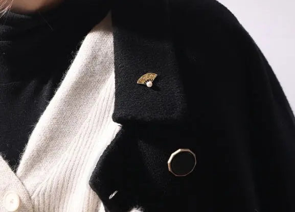 Fan Brooch With Natural White Pearl, Alloy Handmade Pearl Golden Carved Brooch, Moissanite Brooch, Anniversary Gift Idea, Gift for Mom Etsy