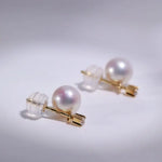 Natural High Luster White Pink Pearl Earrings, Handmade 18k Solid Yellow Gold 2 in 1 Earrings, Anniversary Gift Idea for Her Etsy