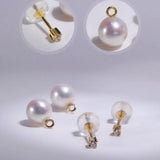 Natural High Luster White Pink Pearl Earrings, Handmade 18k Solid Yellow Gold 2 in 1 Earrings, Anniversary Gift Idea for Her Etsy