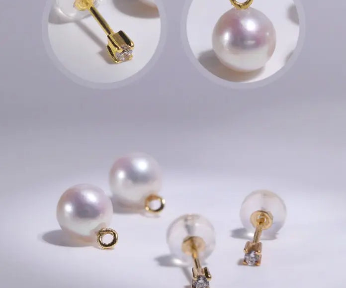 Natural High Luster White Pink Pearl Earrings, Handmade 18k Solid Yellow Gold 2 in 1 Earrings, Anniversary Gift Idea for Her Etsy