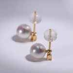 Natural High Luster White Pink Pearl Earrings, Handmade 18k Solid Yellow Gold 2 in 1 Earrings, Anniversary Gift Idea for Her Etsy