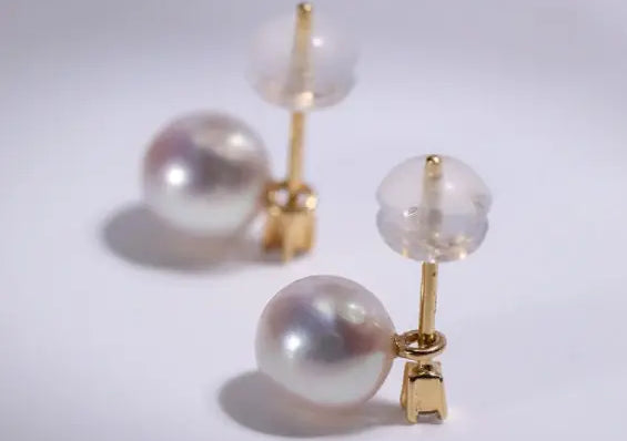 Natural High Luster White Pink Pearl Earrings, Handmade 18k Solid Yellow Gold 2 in 1 Earrings, Anniversary Gift Idea for Her Etsy