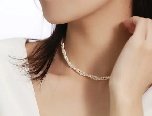 3mm Cute Akoya Baby Pearl Necklace - 18K Yellow Gold Etsy