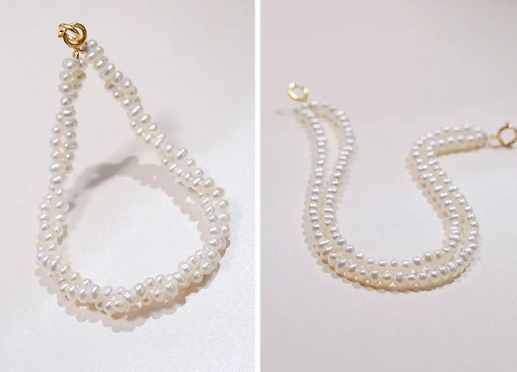 3mm Natural Akoya Baby Pearl Bracelets, Handmade 18k Solid Yellow Gold White Pink Baby Pearl Bracelets, Anniversary Gift Idea for Her Etsy