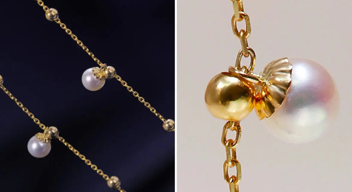 18k Yellow Gold Natural High Luster Pearl Bracelets, Handmade Pearl Bracelets, Seawater Pearl Bracelets, Anniversary Gift Idea Etsy