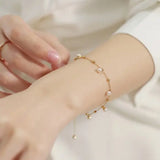 18k Yellow Gold Natural High Luster Pearl Bracelets, Handmade Pearl Bracelets, Seawater Pearl Bracelets, Anniversary Gift Idea Etsy