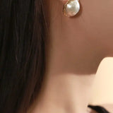 20mm Natural Mabe Pearl Earrings 18K Yellow Gold Etsy
