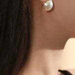 20mm Natural Mabe Pearl Earrings in 18K Yellow Gold - Elegant Carved Akoya Pearl Design Etsy
