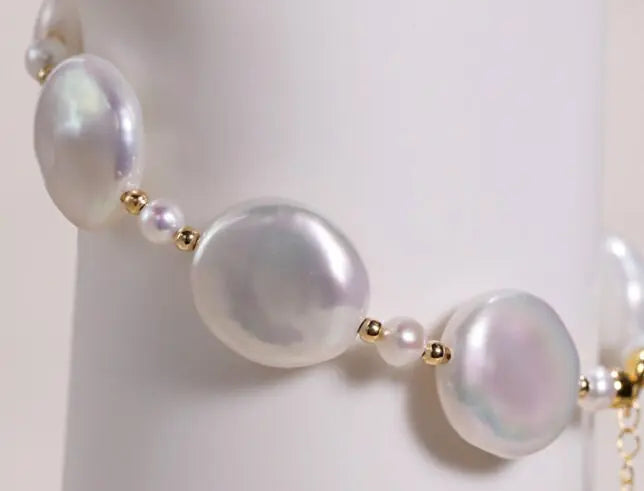 Natural High Luster Baroque Pearl Bracelets, 18k Yellow Gold Bracelets, White Pink Pearl Bracelets, Anniversary Gift Idea for Her Etsy
