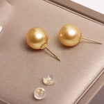 5A+ Natural Golden South Sea Pearl Earrings, 18K Solid Champagne Gold Golden Pearl Earring, Gift for Her, Seawater Pearl, Anniversary Gift Etsy