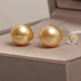 5A+ Natural Golden South Sea Pearl Earrings, 18K Solid Champagne Gold Golden Pearl Earring, Gift for Her, Seawater Pearl, Anniversary Gift Etsy