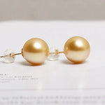 5A+ Natural Golden South Sea Pearl Earrings, 18K Solid Champagne Gold Golden Pearl Earring, Gift for Her, Seawater Pearl, Anniversary Gift Etsy