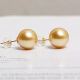 5A+ Natural Golden South Sea Pearl Earrings, 18K Solid Champagne Gold Golden Pearl Earring, Gift for Her, Seawater Pearl, Anniversary Gift Etsy