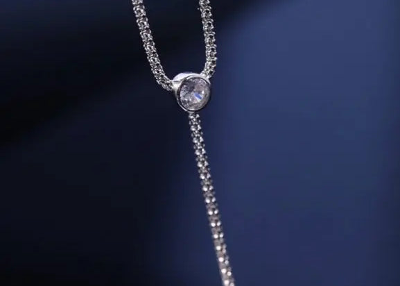 3A+ 14mm Freshwater Pearl Y-Necklace - Silver 925 Long Knitwear Necklace Etsy