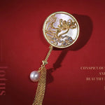 Oriental Art Natural White Pearl Brooch, 18k Gold Plated Handmade Pearl Carved Brooch, Mother of Pearl, Anniversary Gift Idea, Gift for Mom Etsy