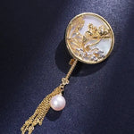Natural White Pearl Brooch - 18K Gold Plated Etsy
