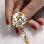 Natural White Pearl Brooch - 18K Gold Plated Etsy