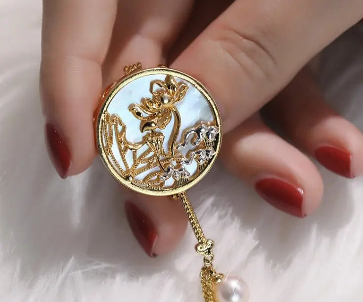 Natural White Pearl Brooch - 18K Gold Plated Etsy