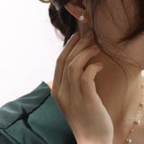 Natural High Luster White Pink Pearl Earrings, Handmade 18k Solid Yellow Gold 2 in 1 Earrings, Anniversary Gift Idea for Her Etsy
