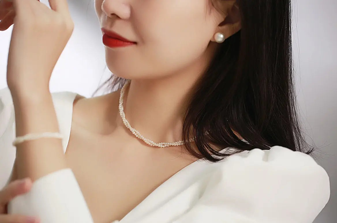 3mm Cute Akoya Baby Pearl Necklace - 18K Yellow Gold Etsy