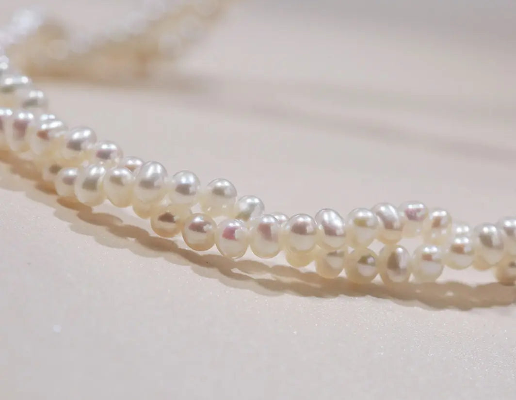 3mm Cute Akoya Baby Pearl Necklace - 18K Yellow Gold Etsy