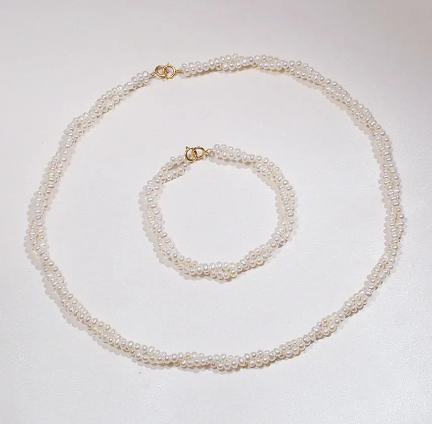 3mm Cute Akoya Baby Pearl Necklace - 18K Yellow Gold Etsy