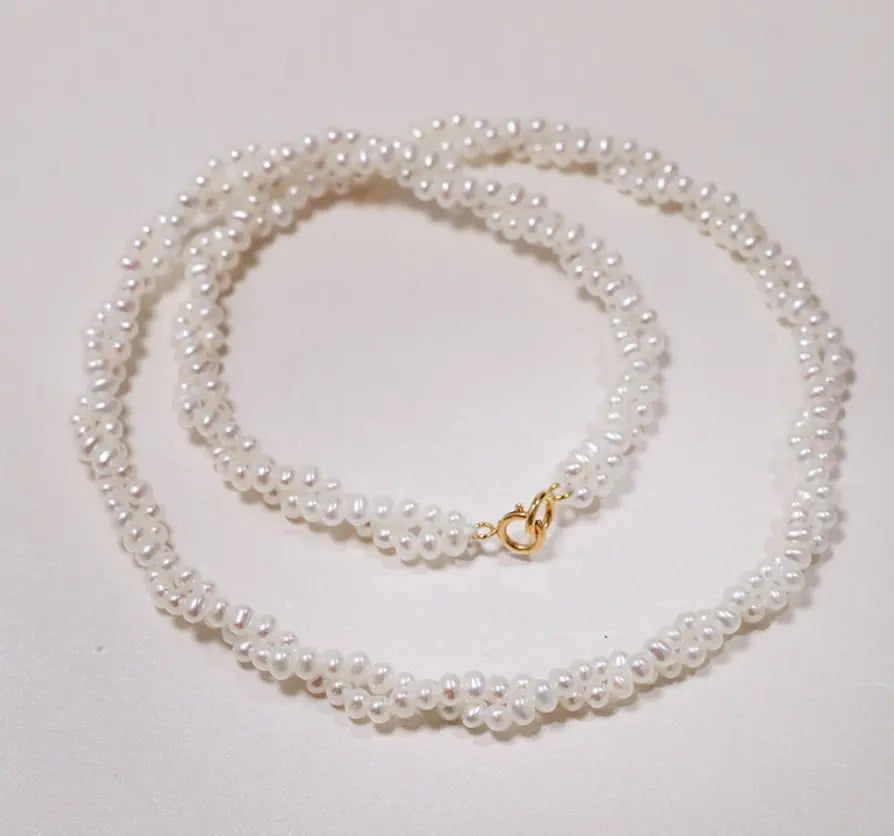 3mm Cute Akoya Baby Pearl Necklace - 18K Yellow Gold Etsy